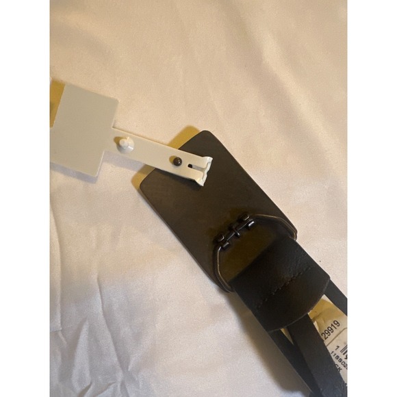 SUN + STONE Mens Black Leather Belt Copper Tone Buckle, Size S (30-32), NWT - Picture 3 of 6